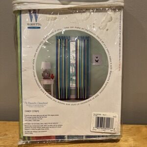 Wamsutta‎ Candy Stripe Vtg Curtain Panel 41x84"  Blue Pink Green